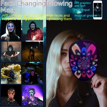 SpectraGlow: Spooky Luminous LED Party Mask