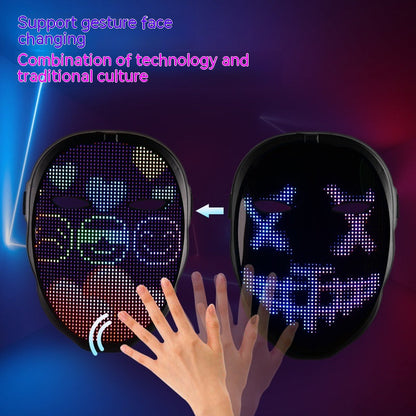 SpectraGlow: Spooky Luminous LED Party Mask