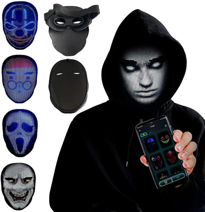 SpectraGlow: Spooky Luminous LED Party Mask